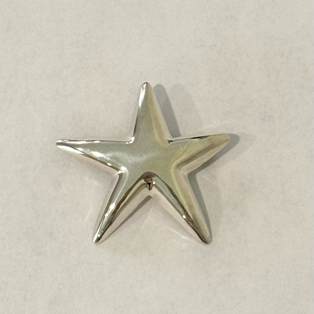 Vintage 925 Sterling Silver Star Starfish Brooch Jewelry Women’s Puffy - Picture 3 of 10